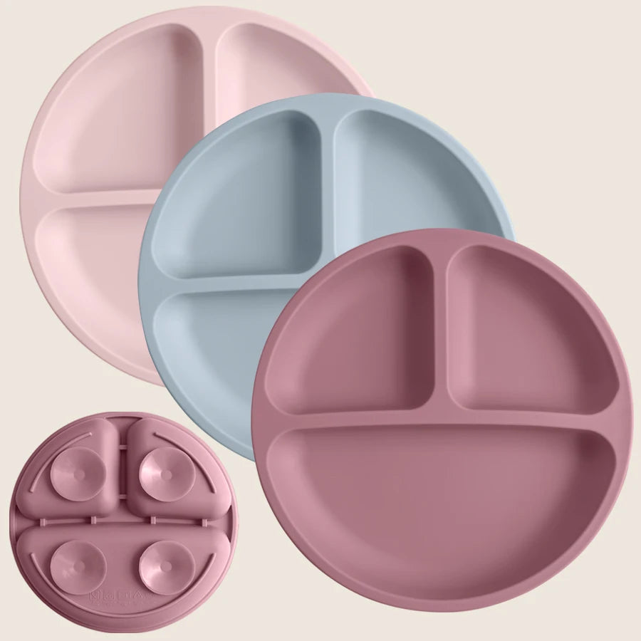 1PCS Baby Sucker Silicone Dining Plate BPA Free Children Dishes