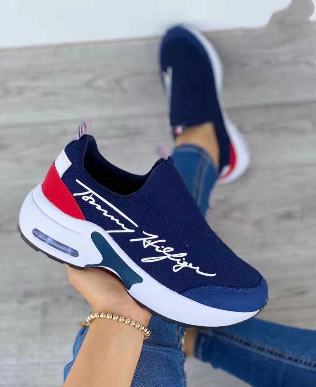 Breathable Wedge Walking Sneakers, Women