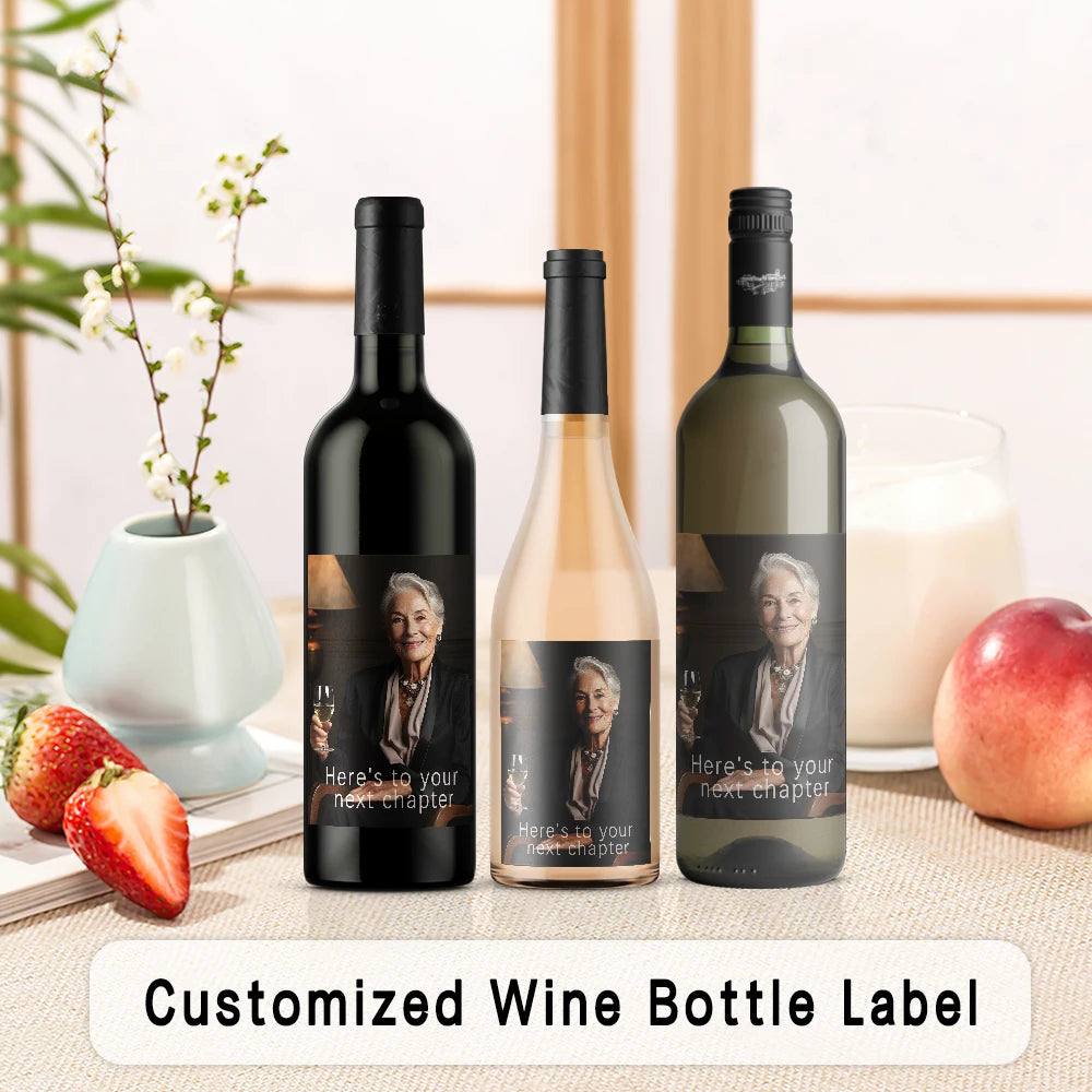 9pcs Customizable Mother's Day Wine Label Set, Waterproof Bottle