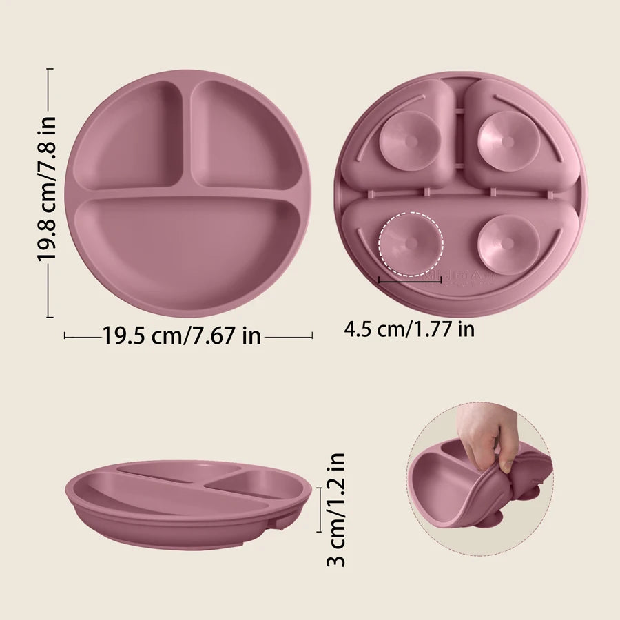 1PCS Baby Sucker Silicone Dining Plate BPA Free Children Dishes