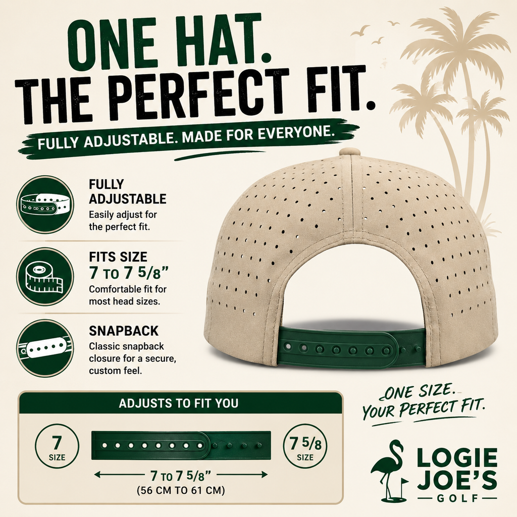 Driftwood Golf Hat | Snapback Cap | Built-in Magnetic Ball Marker Holder + Marker Included | Adjustable | Wood Boat Teal