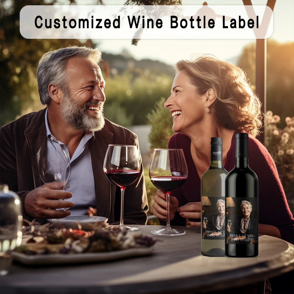 9pcs Customizable Mother's Day Wine Label Set, Waterproof Bottle