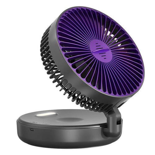 Foldable 6-Inch USB Desk Fan, Quiet with Glow Ring