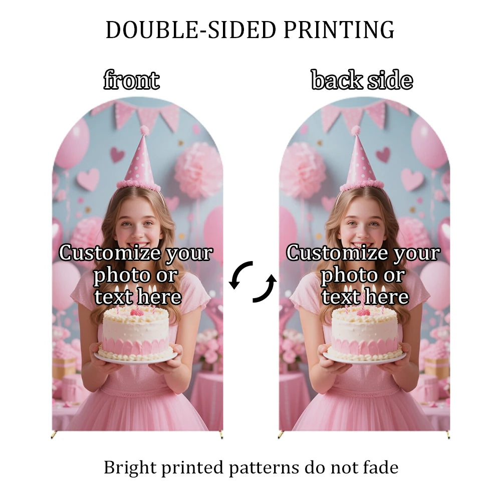 Customizable Double-Sided Arched Background Cloth Cover, Elastic