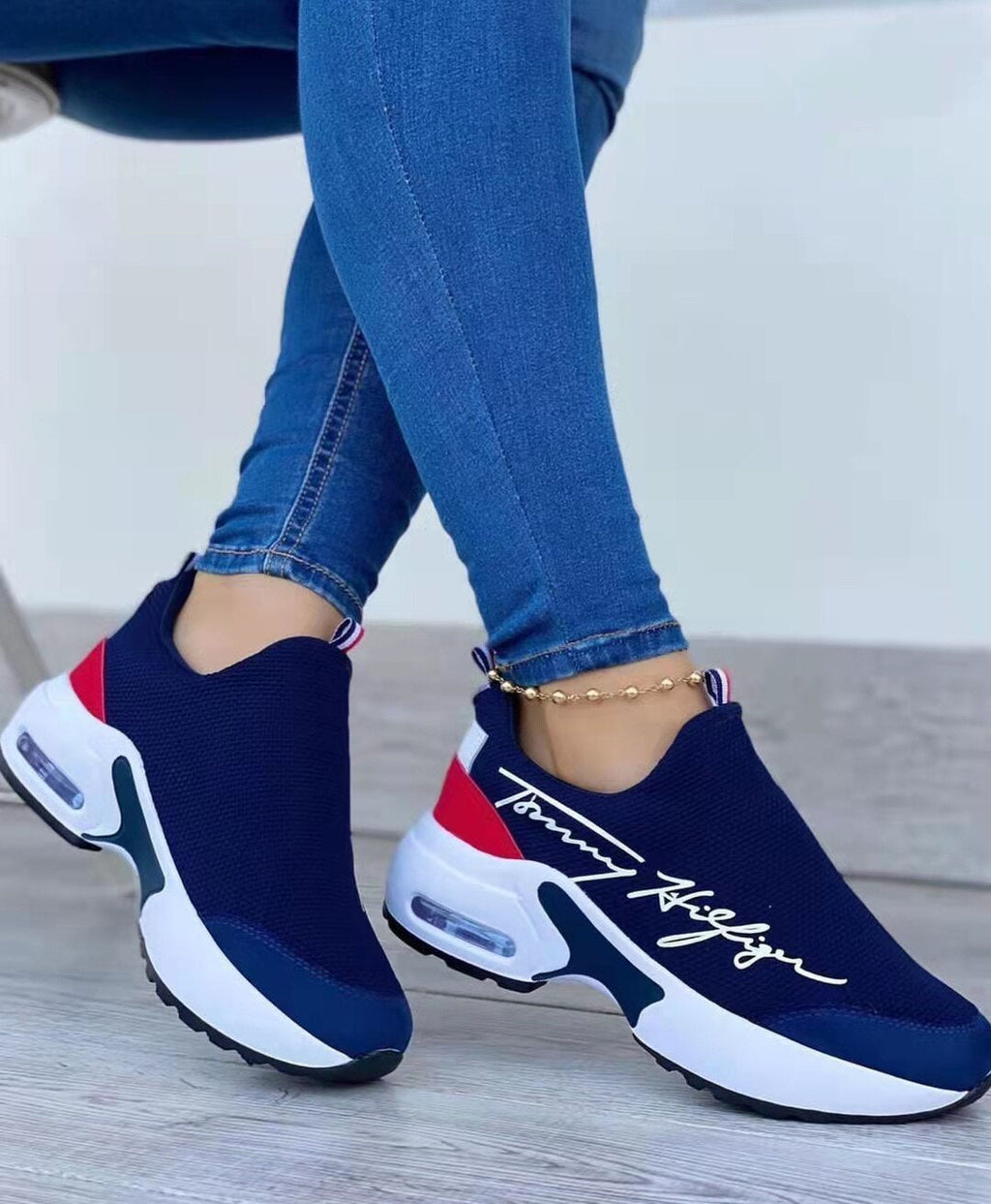 Breathable Wedge Walking Sneakers, Women