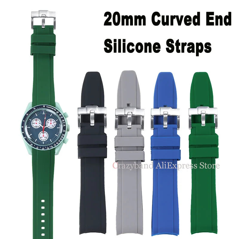 20mm Curved End Straps for Omega for Moonswatch for DIVER 300M for
