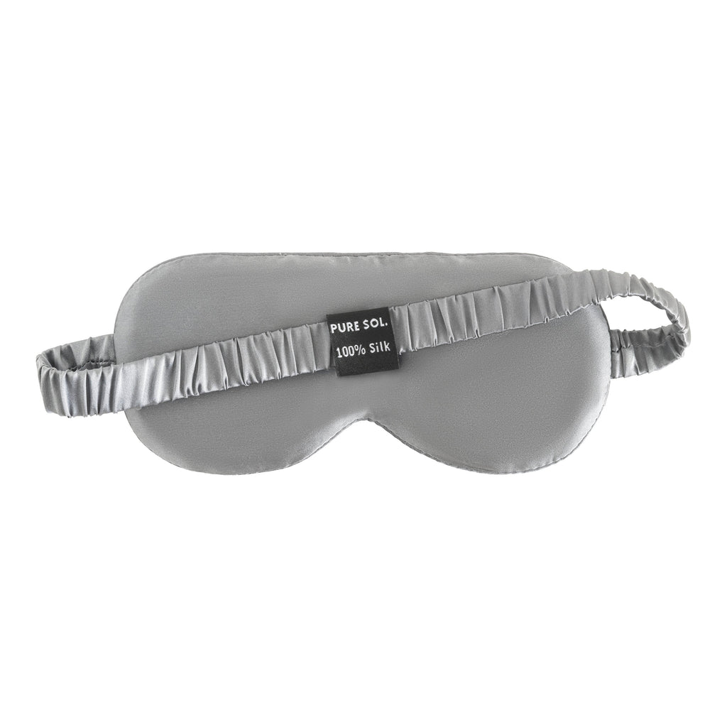 PURE SOL Silk Sleep Eye Mask, Silver