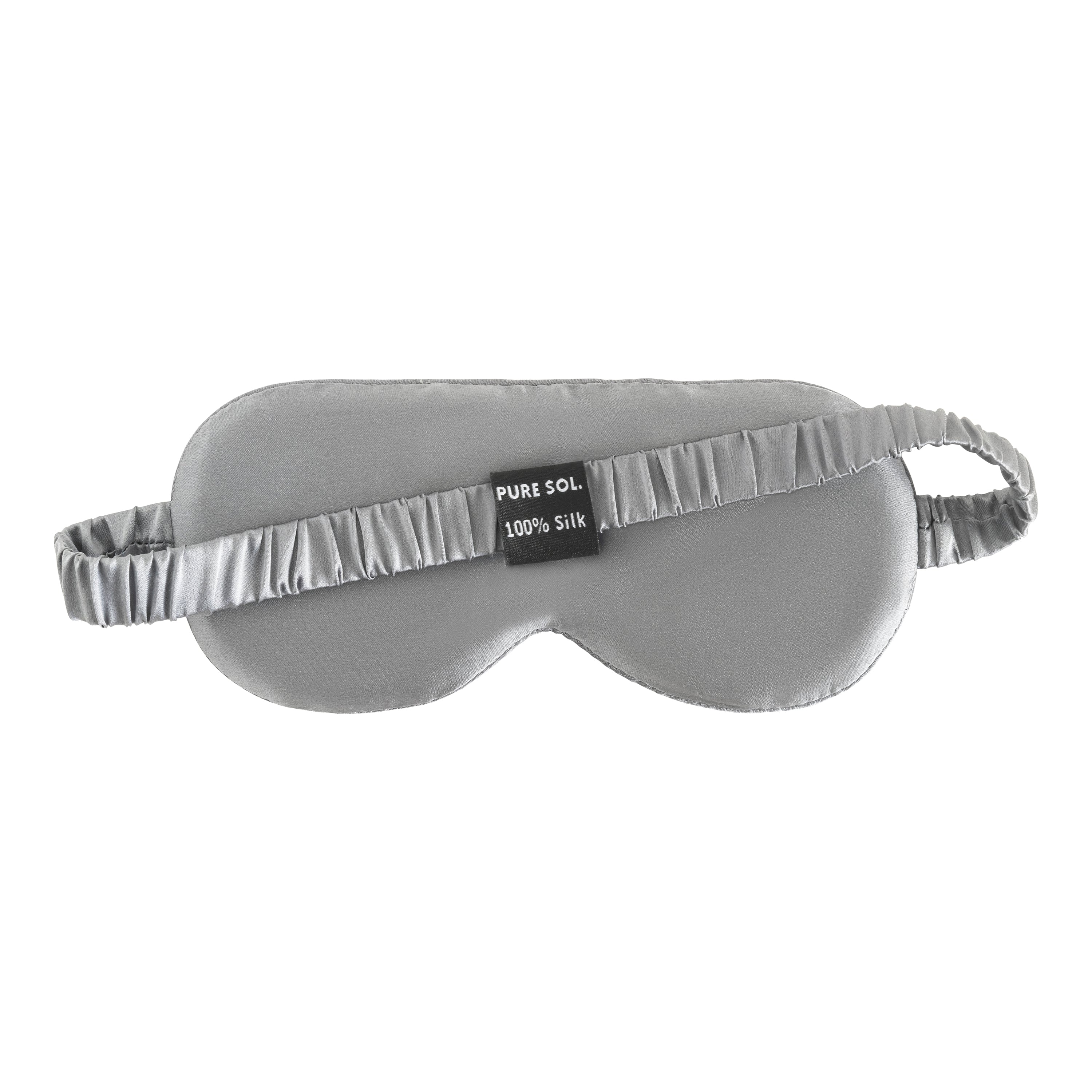 PURE SOL Silk Sleep Eye Mask, Silver