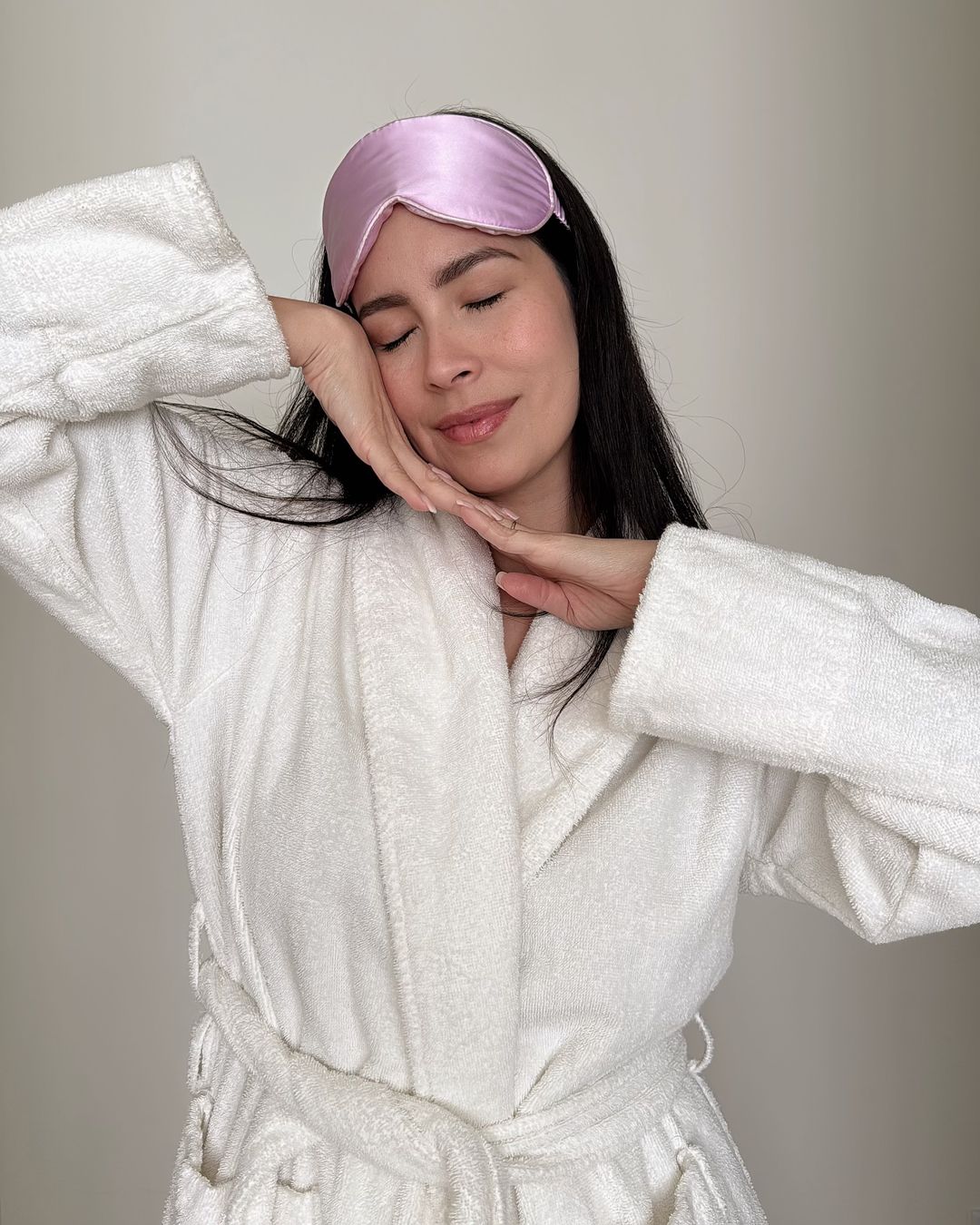 PURE SOL Silk Sleep Eye Mask, Silver