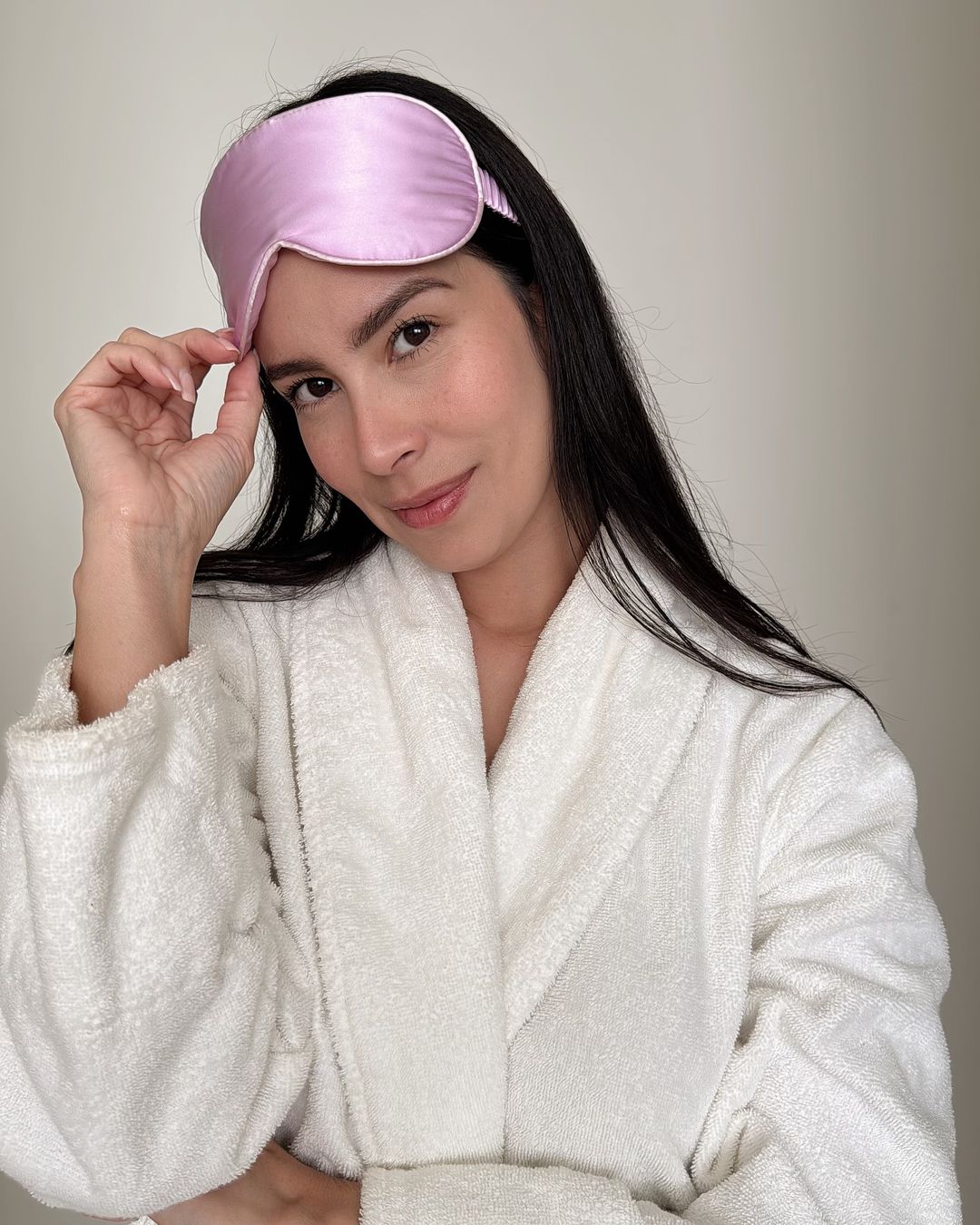 PURE SOL Silk Sleep Eye Mask, Silver