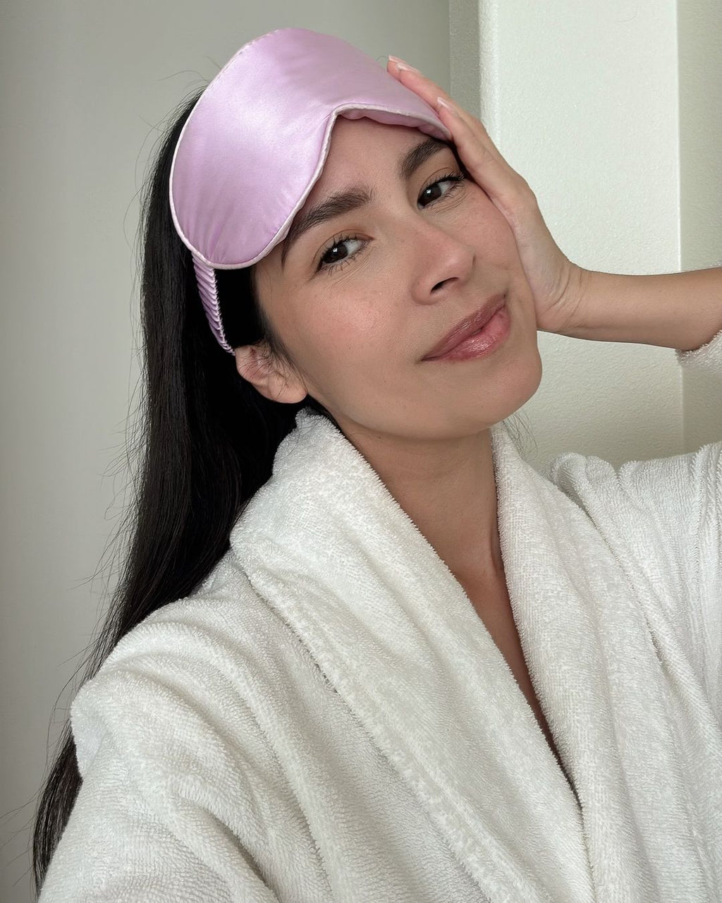 PURE SOL Silk Sleep Eye Mask, Silver