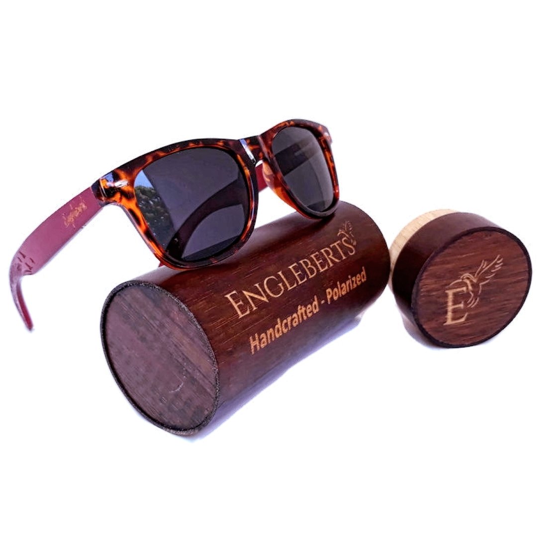 Bamboo Tortoise Frame Sunglasses with Wood Case