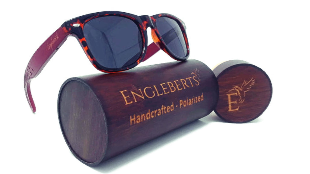 Bamboo Tortoise Frame Sunglasses with Wood Case