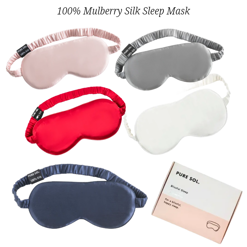 PURE SOL Silk Sleep Eye Mask, Ruby Red