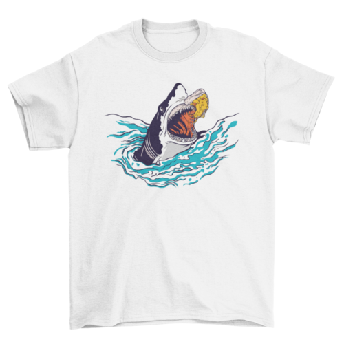 Shark Pizza Funny Graphic T-Shirt