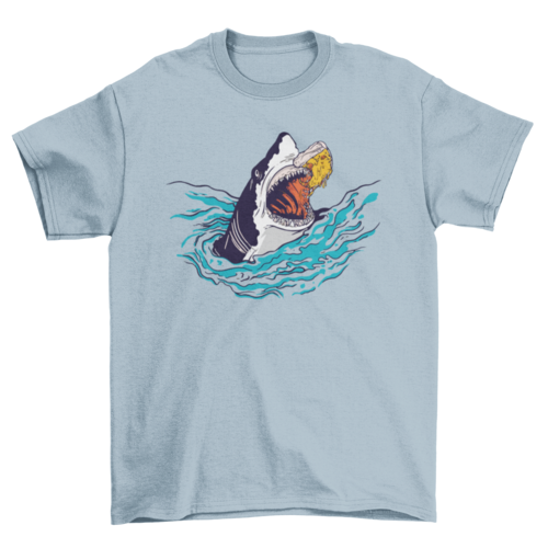 Shark Pizza Funny Graphic T-Shirt