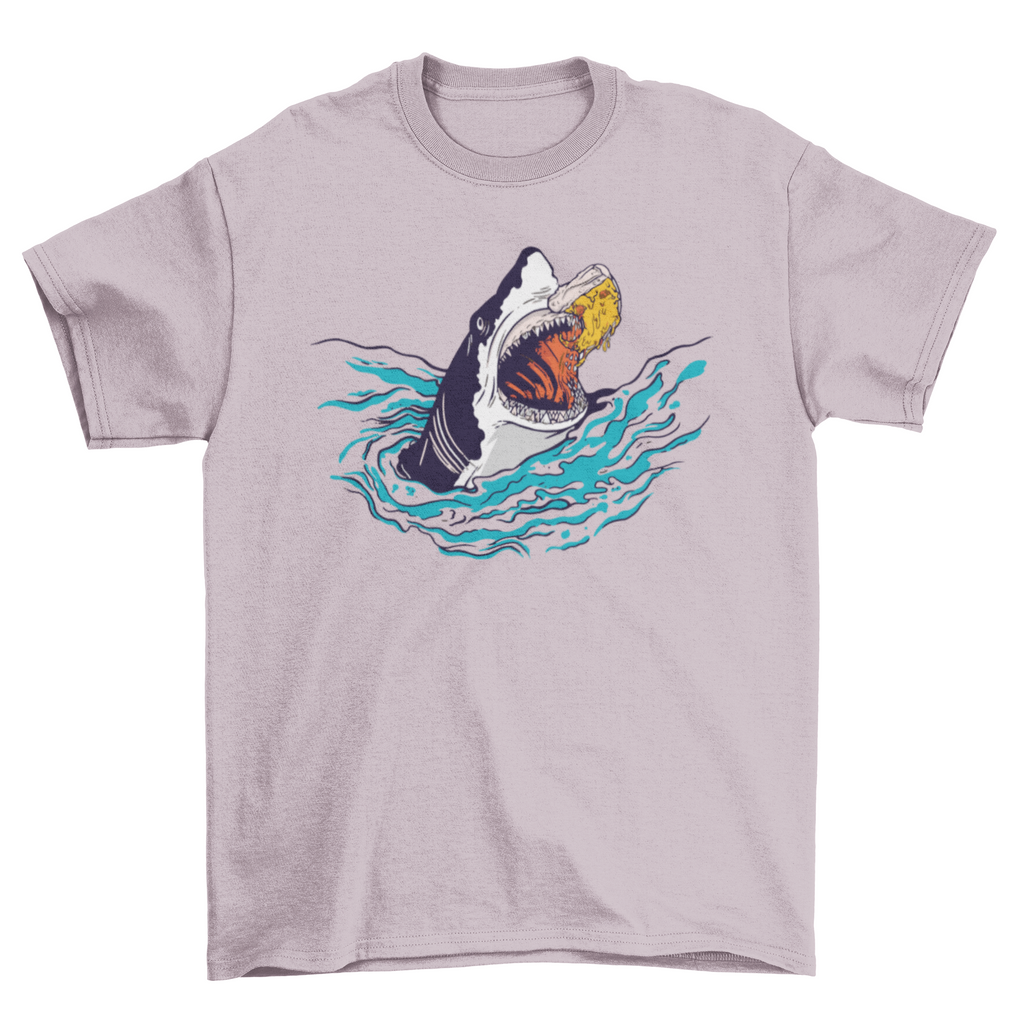 Shark Pizza Funny Graphic T-Shirt