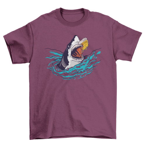 Shark Pizza Funny Graphic T-Shirt
