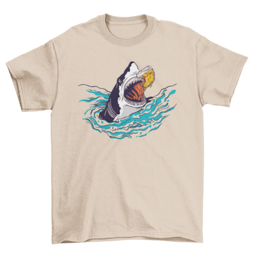 Shark Pizza Funny Graphic T-Shirt