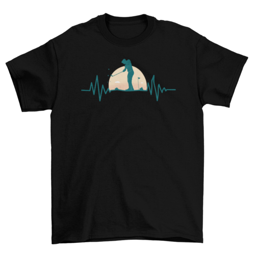 Golf Heartbeat Graphic T-Shirt