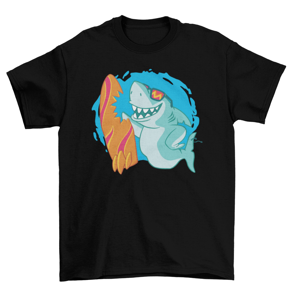 Surfing Shark Graphic T-Shirt