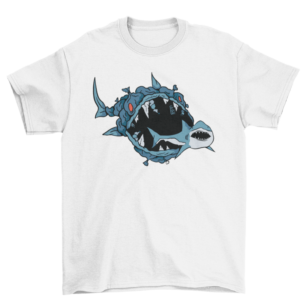 Monster Fish Eating Shark T-Shirt