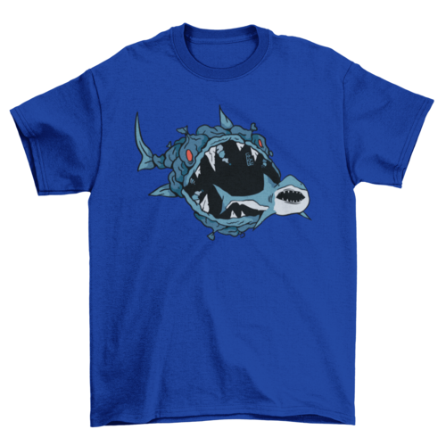 Monster Fish Eating Shark T-Shirt