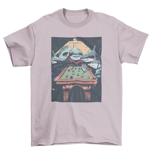 Sharks Playing Pool Graphic T-Shirt
