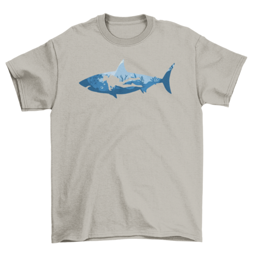 Scuba Diving Shark Graphic T-Shirt