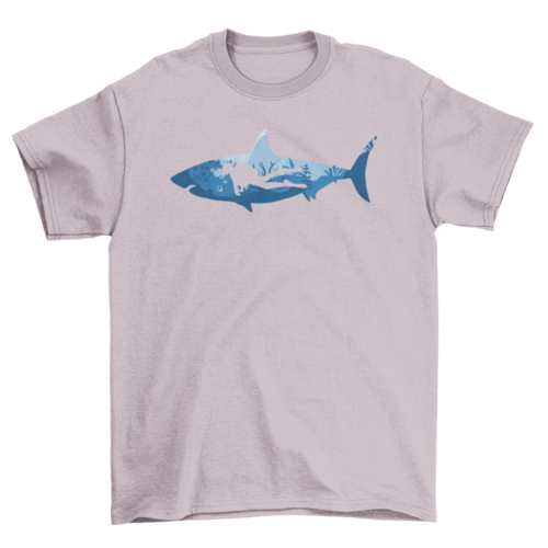 Scuba Diving Shark Graphic T-Shirt
