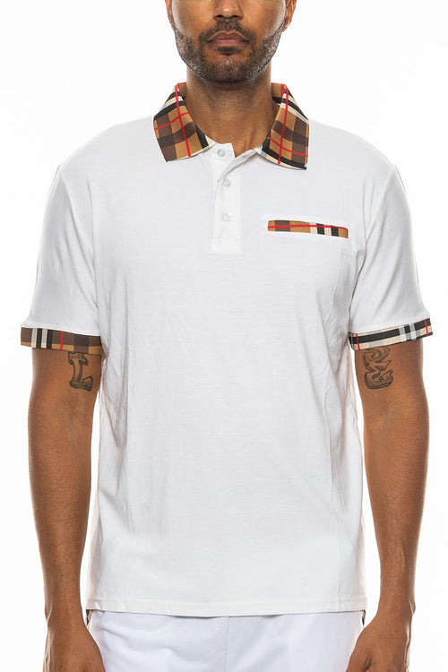 Polo avec détails à carreaux