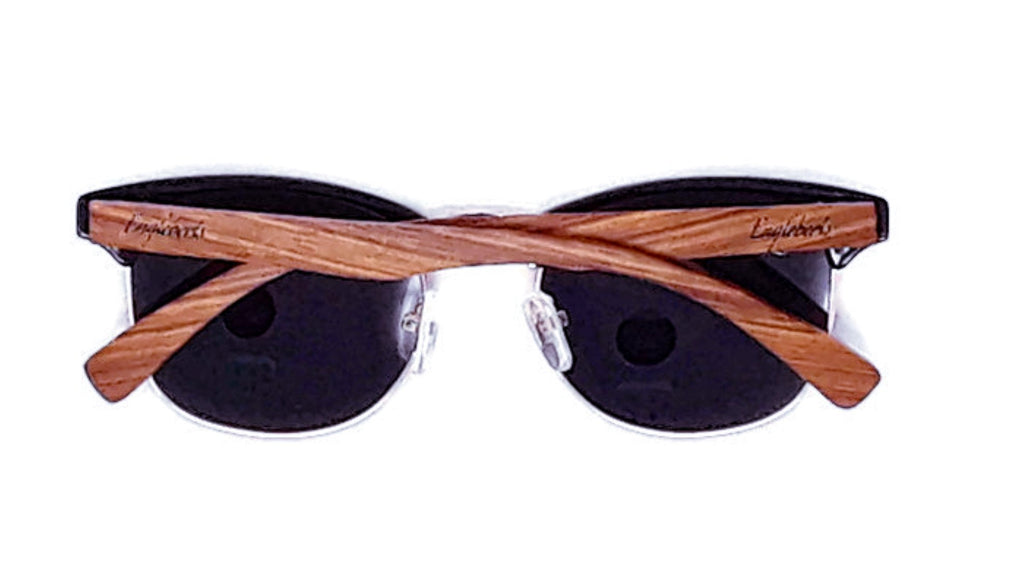 Walnut Wood Club Sunglasses with Bamboo Case, Polarized