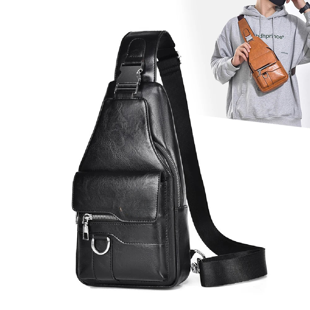 Men's Crossbody Sling Bag, Retro Travel