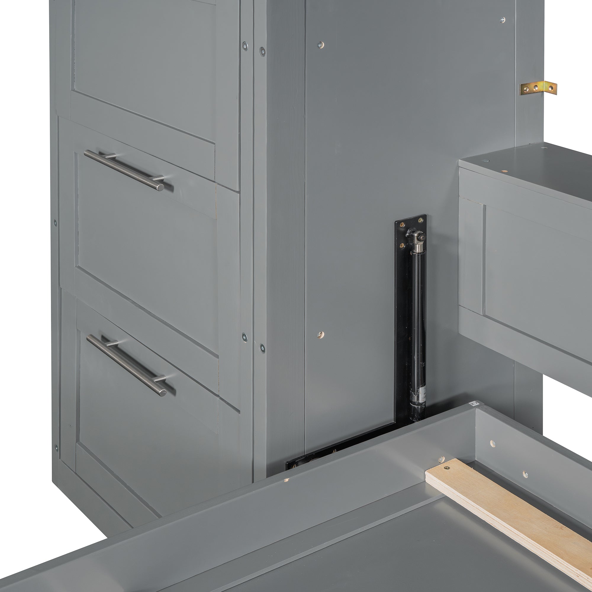 Murphy Wall Bed, Queen Size, MDF and LVL with Drawers, Shelves, and