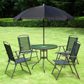 Outsunny 6pc Outdoor Patio Umbrella Set Garden Bistro Yard Furniture
