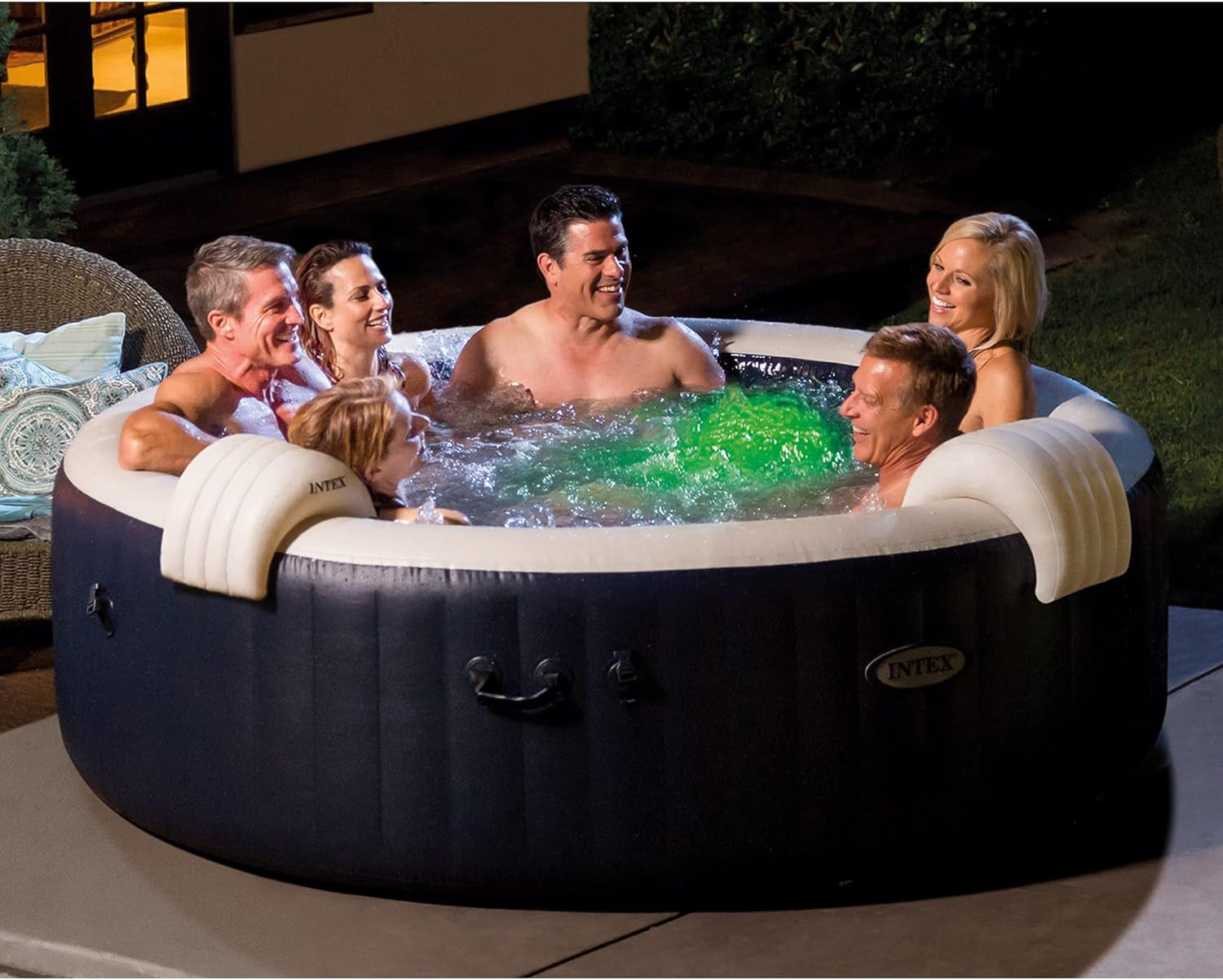 Purespa Bubble Massage Spa Set For Six With Contoured Headrests And