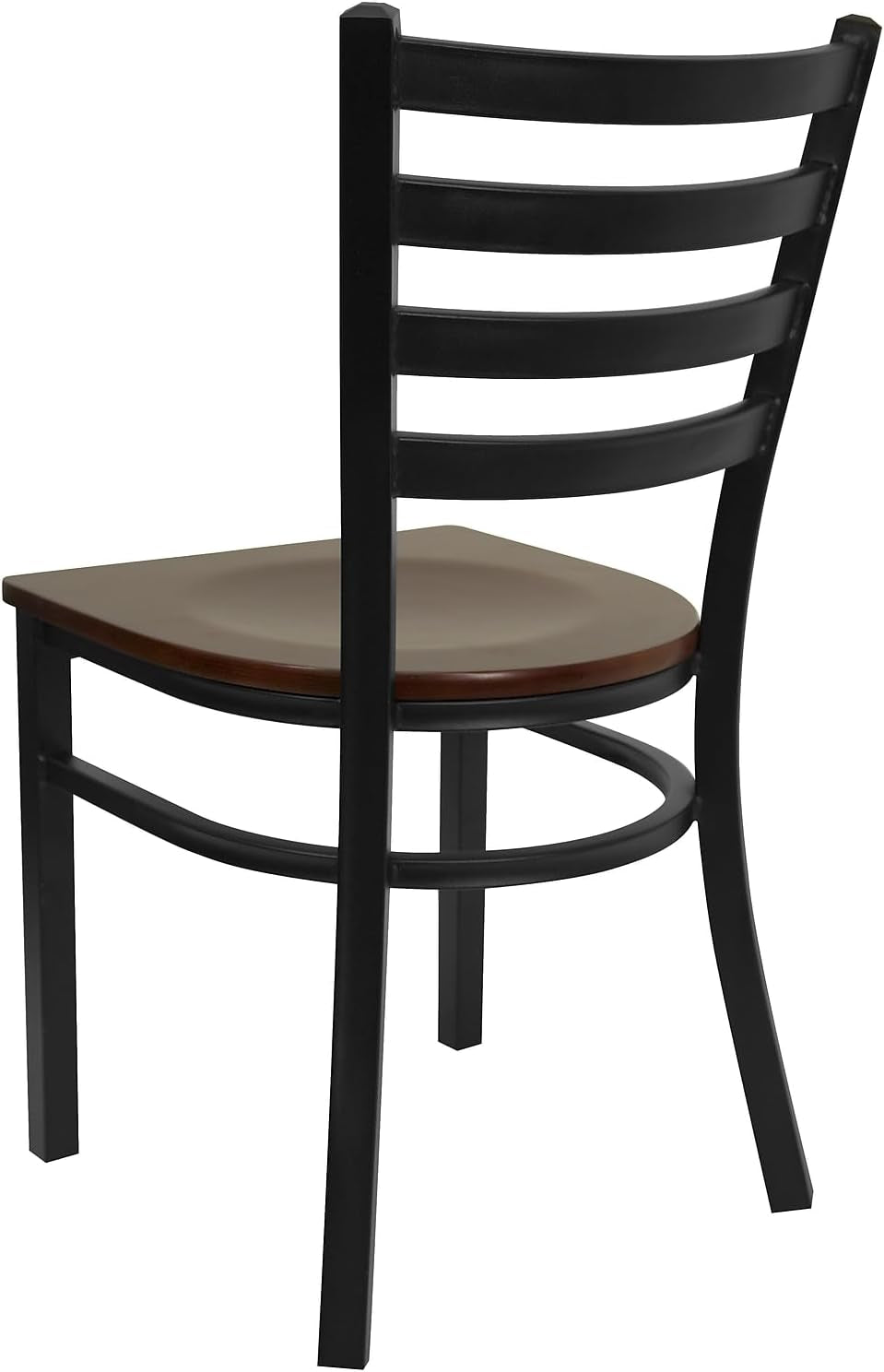 Ladder Back Metal Dining Chairs, Set of 2 (Black)