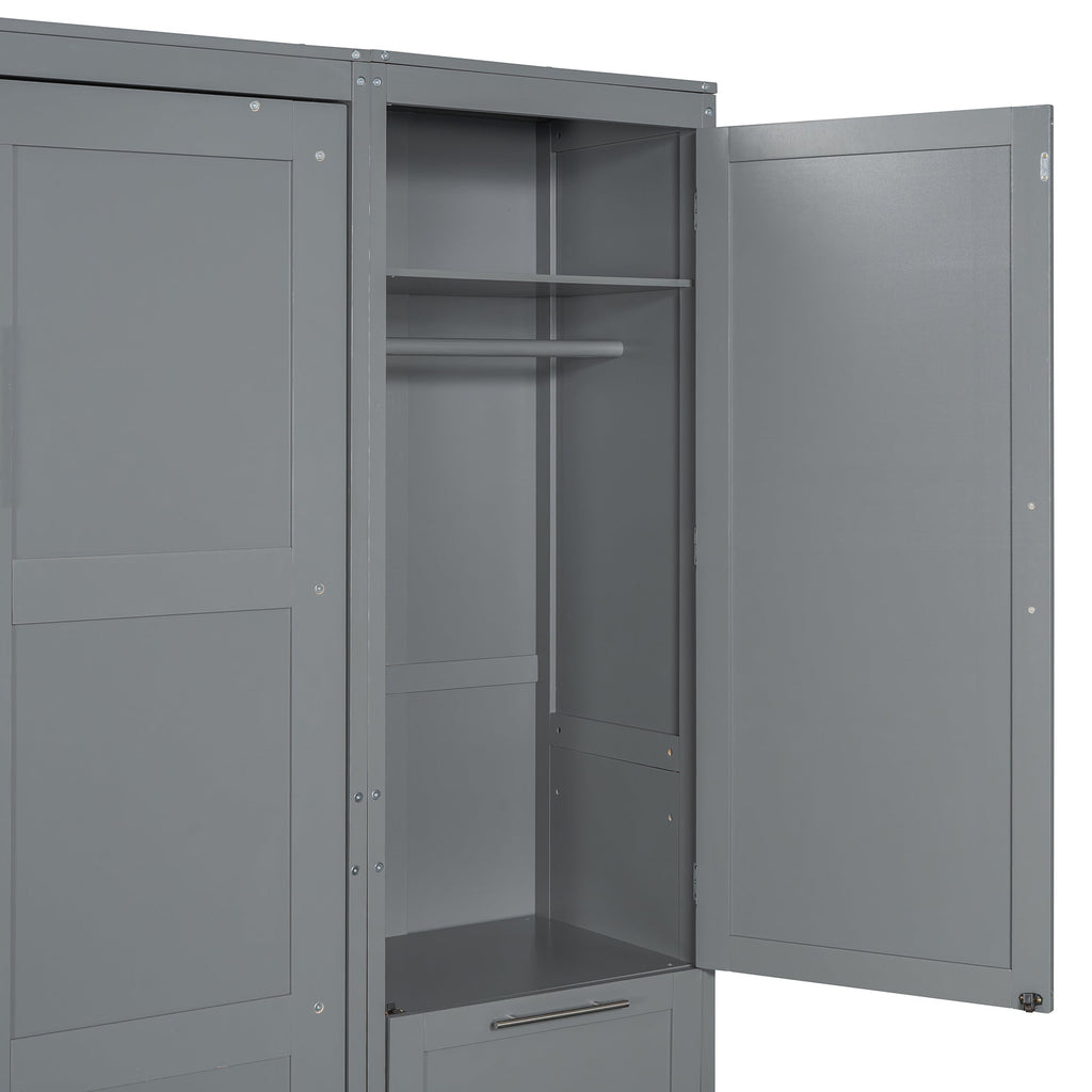 Murphy Wall Bed, Queen Size, MDF and LVL with Drawers, Shelves, and