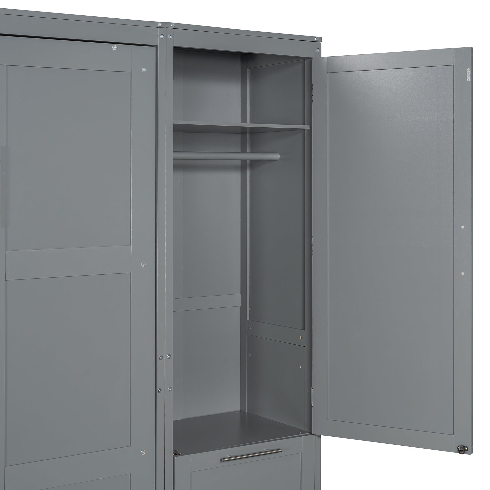 Murphy Wall Bed, Queen Size, MDF and LVL with Drawers, Shelves, and