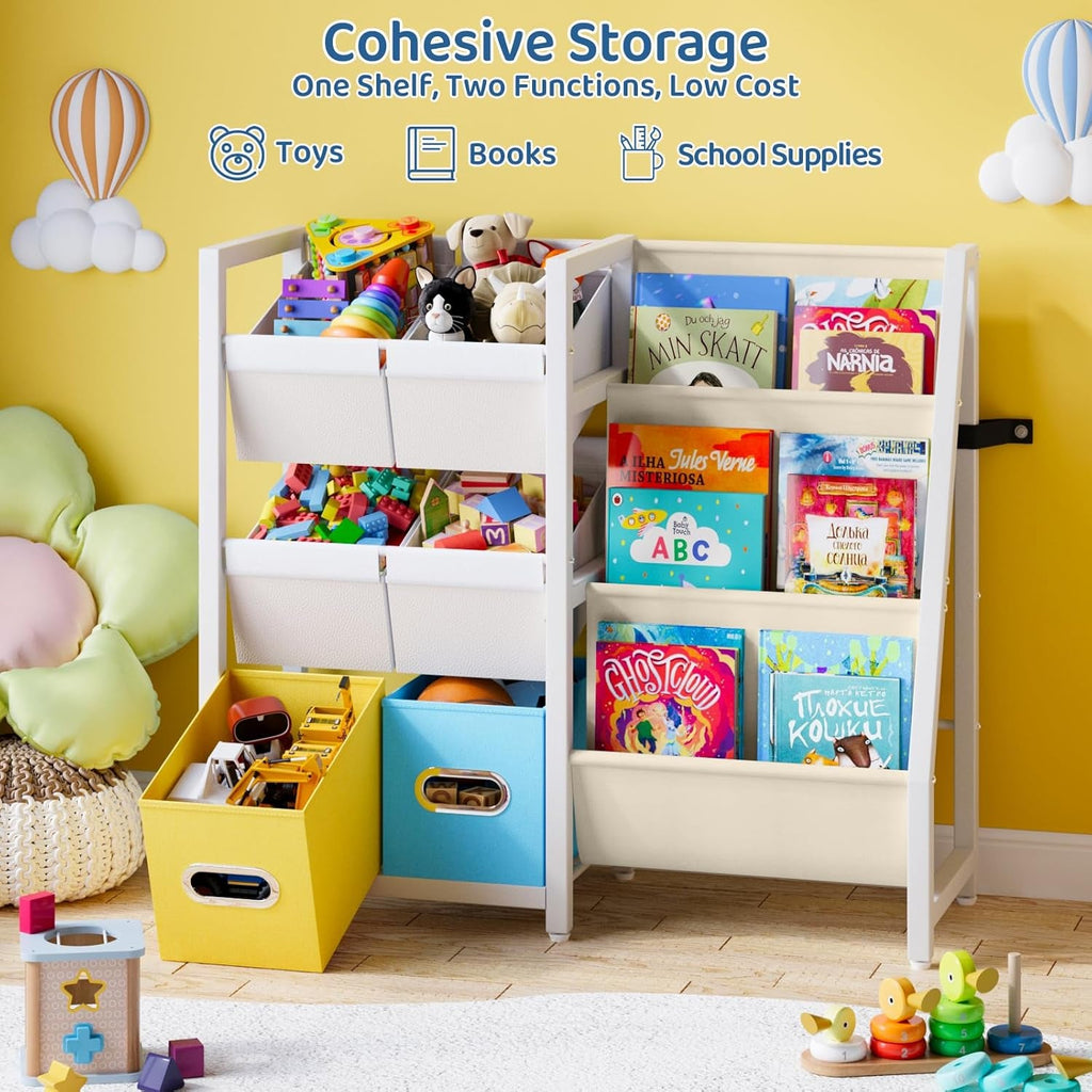 Kids Toy Storage Organizer Bookshelf with 6 Bins