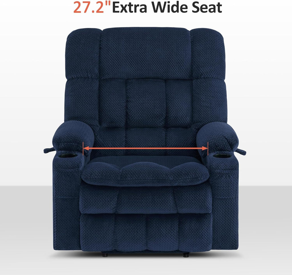 Dual Motor Power Lift Recliner with Massage and Heat (Navy)