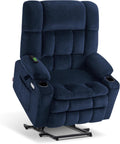 Dual Motor Power Lift Recliner with Massage and Heat (Navy)