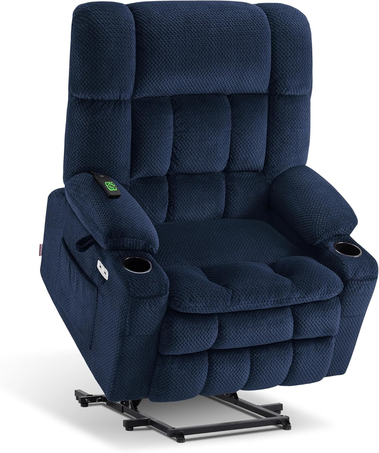 Dual Motor Power Lift Recliner with Massage and Heat (Navy)
