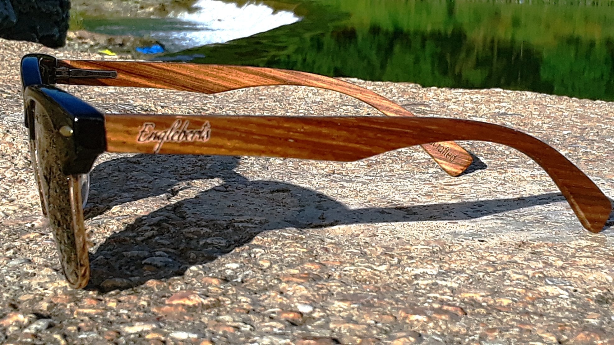 Walnut Wood Club Sunglasses with Bamboo Case, Polarized