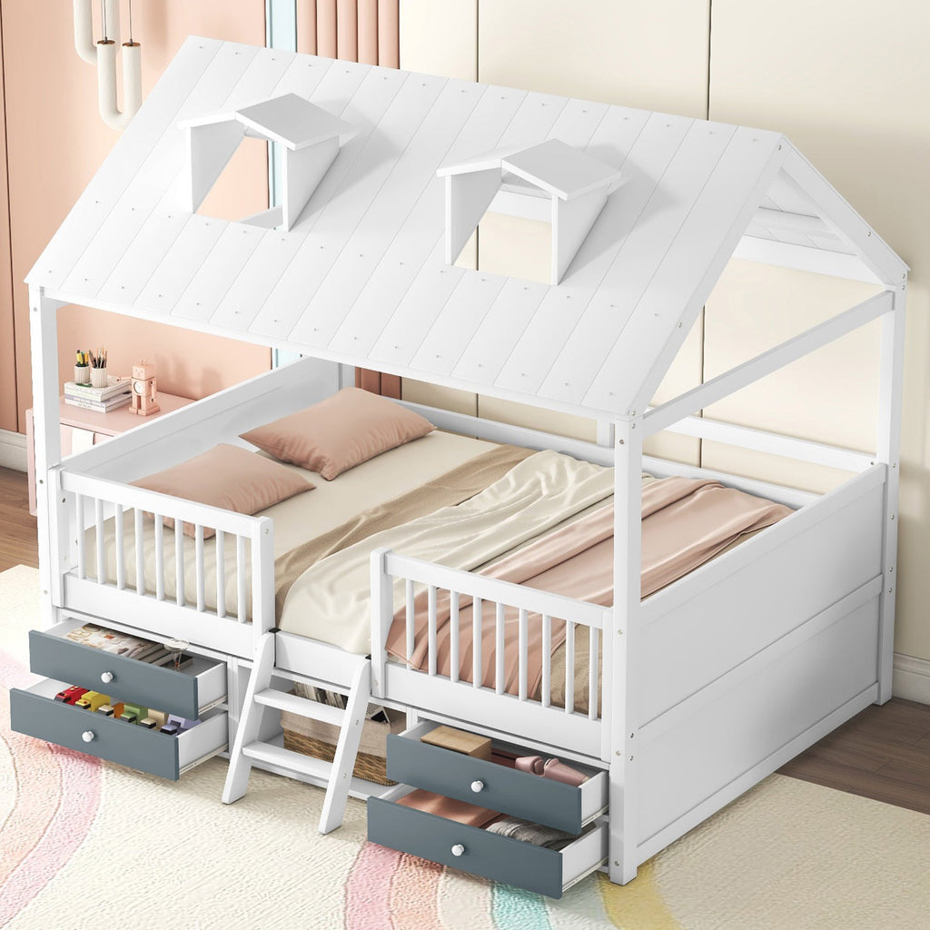 Bed Frame White Wood for bedroom and guest room furnishing