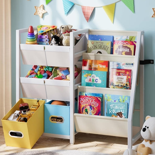 Kids Toy Storage Organizer Bookshelf with 6 Bins