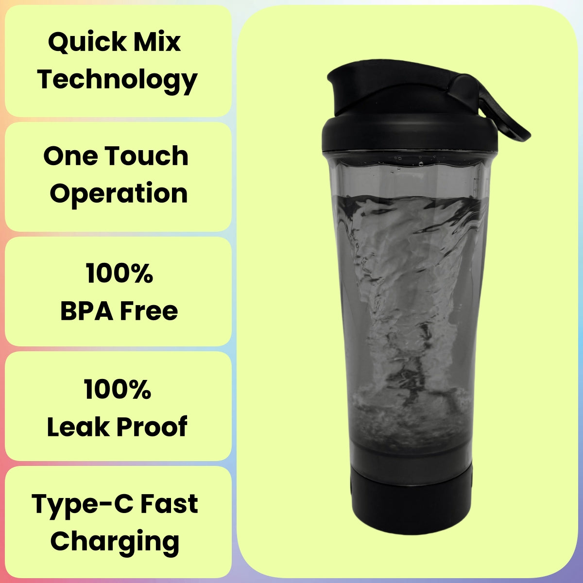 Rechargeable Electric Protein Shaker Bottle