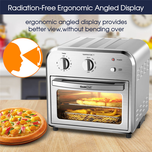 Air Fryer Toaster Oven Combo, 4-Slice (Silver)