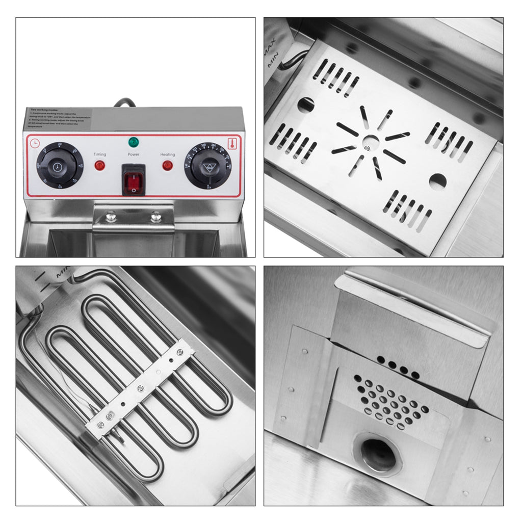 Stainless Steel Deep Fryer with Faucet, 12.5 Qt