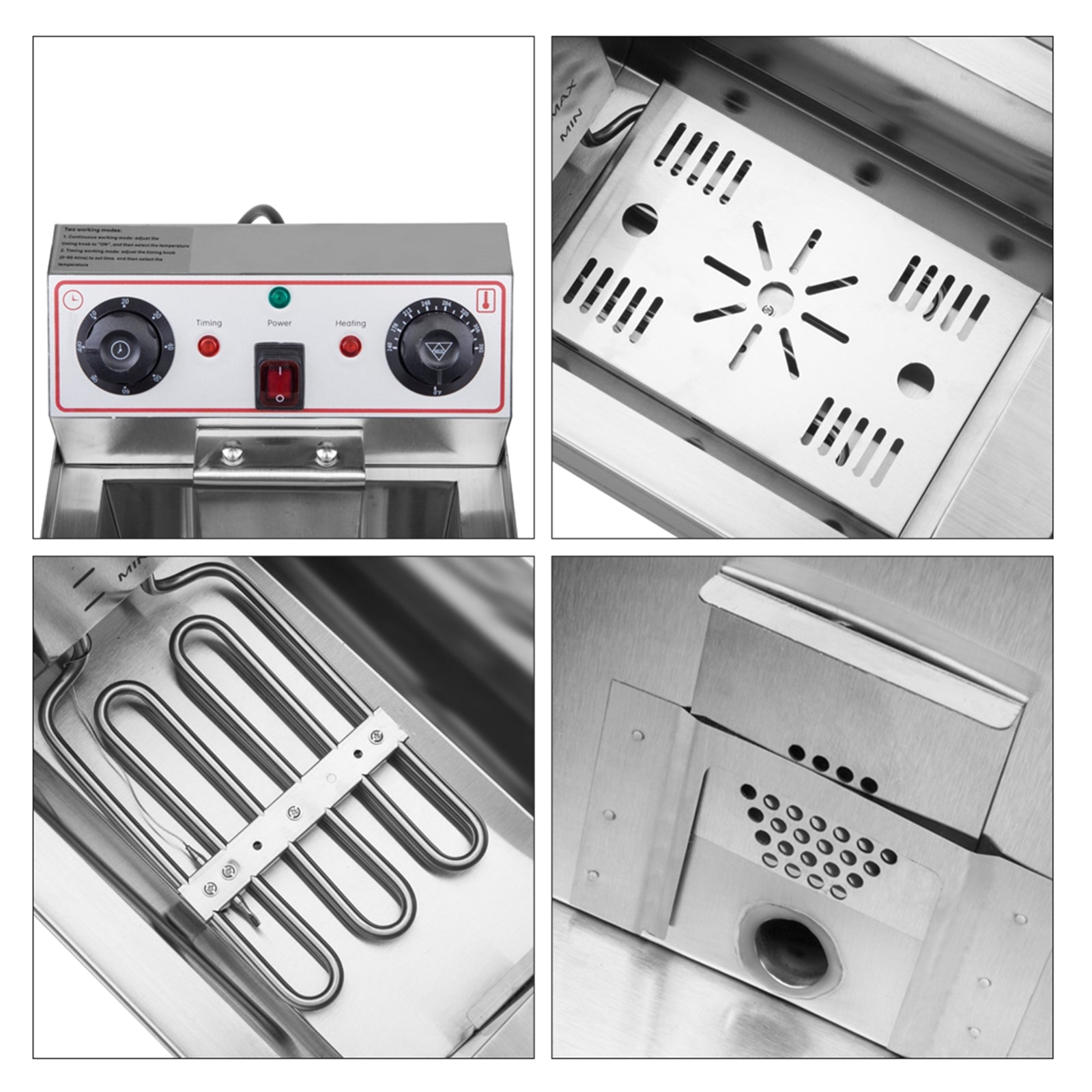Stainless Steel Deep Fryer with Faucet, 12.5 Qt